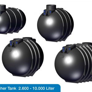 4 Modelle des zylindrischen Tanks. Bis 10000 Liter Volumen.