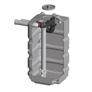 Kellertank in schematischen Darstellung mit Wasserfilter